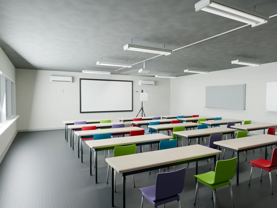 Classroom layout used to present the UHF attendance experiment